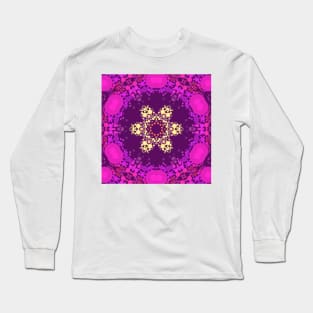 Dot Mandala Flower Pink and Yelloe Long Sleeve T-Shirt